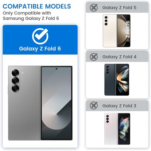 VEGO Galaxy Z Fold 6 Case with Built-in Privacy Screen Protector & Hinge Protection, Slim PU Leather Case for Samsung Galaxy Z Fold 6 5G - Carbon Fiber Black in Saudi Arabia