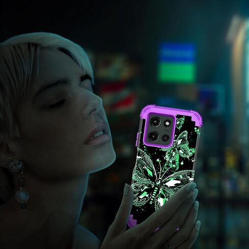 Miqala for Moto G 5G 2025 Case ، توهج في الطبقة المظلمة الثلاثة للخدمة الثقيلة ، الحماية الكاملة من الصدمات الكاملة المصد من البلاستيك الصلب+حالة حماية سيليكون ناعمة لـ Motorola Moto G 5G 2025 ، Amaranth Dark in Kuwait