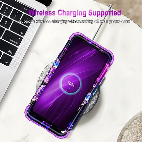 Miqala for Moto G 5G 2025 Case ، توهج في الطبقة المظلمة الثلاثة للخدمة الثقيلة ، الحماية الكاملة من الصدمات الكاملة المصد من البلاستيك الصلب+حالة حماية سيليكون ناعمة لـ Motorola Moto G 5G 2025 ، Amaranth Dark in Kuwait