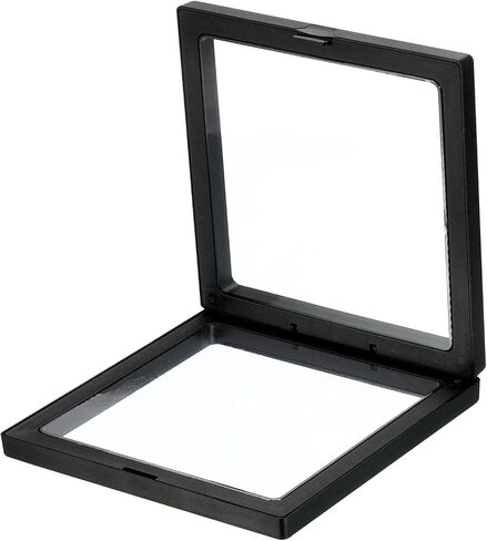 YOKIVE 3D Floating Display Case, Coin Display Holder Stands Frame Display Case, Holder with Base, Great for Challenge Coin Medal (Black, 5.5x5.5-Inch) in Saudi Arabia