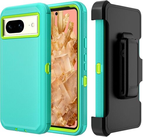 Phone Case for Google Pixel 8 Case,Heavy Duty Hard Shockproof Armor Protector Case Cover with Belt Clip Holster for Google Pixel 8 2023Phone Case (Black+Orange) in Saudi Arabia