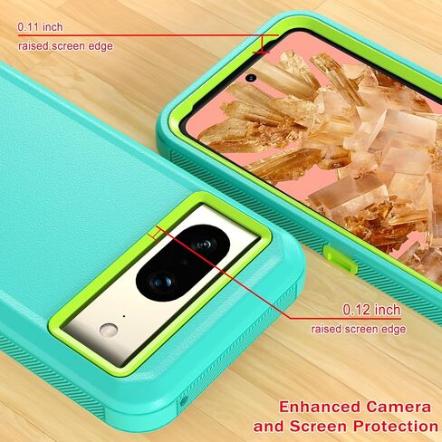 Phone Case for Google Pixel 8 Case,Heavy Duty Hard Shockproof Armor Protector Case Cover with Belt Clip Holster for Google Pixel 8 2023Phone Case (Black+Orange) in Saudi Arabia