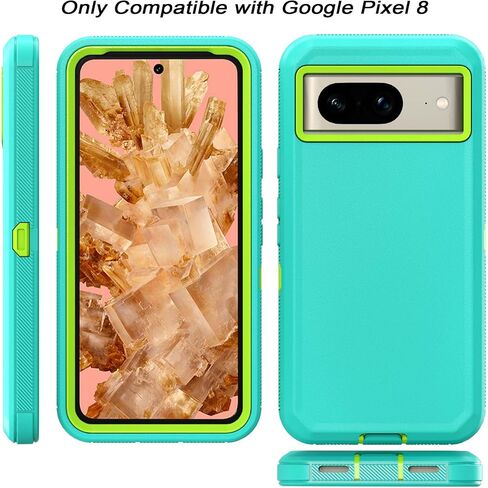 Phone Case for Google Pixel 8 Case,Heavy Duty Hard Shockproof Armor Protector Case Cover with Belt Clip Holster for Google Pixel 8 2023Phone Case (Black+Orange) in Saudi Arabia