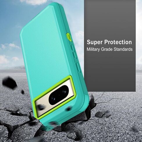 Phone Case for Google Pixel 8 Case,Heavy Duty Hard Shockproof Armor Protector Case Cover with Belt Clip Holster for Google Pixel 8 2023Phone Case (Black+Orange) in Saudi Arabia