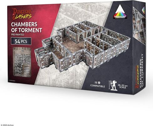 Dungeons & Lasers Dwarven Mine Terrain Set for DND and Tabletop RPG Games - Prepainted with Prismacast Technology - 5E Compatible with 28mm-32mm Miniatures - Fast Assembly in Saudi Arabia