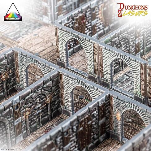 Dungeons & Lasers Dwarven Mine Terrain Set for DND and Tabletop RPG Games - Prepainted with Prismacast Technology - 5E Compatible with 28mm-32mm Miniatures - Fast Assembly in Saudi Arabia