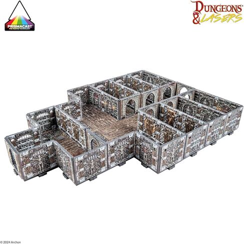 Dungeons & Lasers Dwarven Mine Terrain Set for DND and Tabletop RPG Games - Prepainted with Prismacast Technology - 5E Compatible with 28mm-32mm Miniatures - Fast Assembly in Saudi Arabia