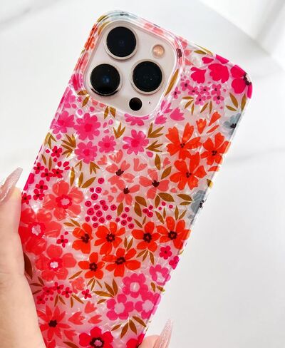 Qokey for iPhone 15 Pro Case 6.1", Cute Clear Flowers Case for Girls Women Shell Pattern Soft Lightweight Slim Fit TPU Shockproof Phone Case for iPhone 15 Pro 6.1", Pink Garden Floral in Saudi Arabia