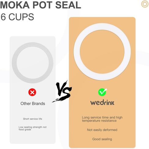 1 Filter and 3 Silicone Gasket Seals Replacement for Aluminium Moka Pot and Stovetop Espresso Coffee Maker (3 Cup) in Saudi Arabia