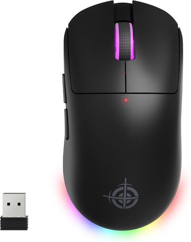 MAGIC-REFINER G6 Wireless Gaming Mouse,24000 DPI Adjustable,72g Lightweight Mouse,1000Hz Polling Rate,Tir-Mode BT/2.4G/ Wired Gaming Mouse,750mAh Battery,with Grip Tape for Gamer/Office/PC/Mac,Black in Kuwait