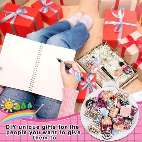 Zeyune 40 Pcs Silicone Focal Beads for Pens, Colorful Silicone Beads for Keychain Making DIY Gift Necklace Bracelet Jewelry(Inspirational Style) in Kuwait