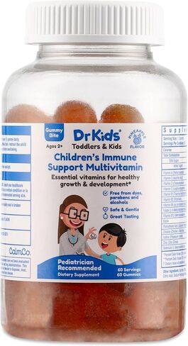 DrKids Immune Support Multivitamin Gummy Bites, 15 Essential Vitamins and Minerals, May Support Immune Function, Growth, and Development*, Great Tasting, 60 Count. in Saudi Arabia