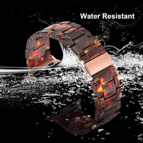 Resin Bands Compatible with Apple Watch Bands for Women Lightweight Tortoiseshell Watch Strap 38mm 40mm 41mm 42mm S10 Dressy Watches Band Wristband for iwatch Series 9/8/7/6/5/4/3/2/1/SE in Saudi Arabia