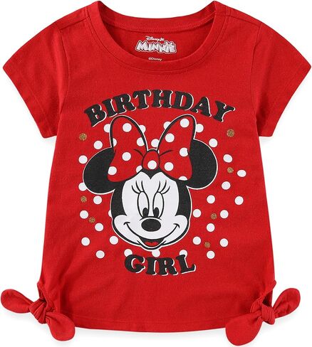 Disney Minnie Mouse and Mickey Mouse Girls’ Birthday Party T-Shirt for Toddler and Little Kids – Blue or Pink or Red in Kuwait