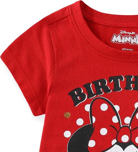 Disney Minnie Mouse and Mickey Mouse Girls’ Birthday Party T-Shirt for Toddler and Little Kids – Blue or Pink or Red in Kuwait