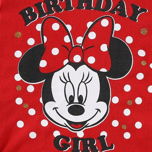 Disney Minnie Mouse and Mickey Mouse Girls’ Birthday Party T-Shirt for Toddler and Little Kids – Blue or Pink or Red in Kuwait