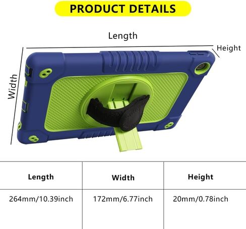 for ZZB 10 Inch Tablet Case,for MB1001 10.1 Tablet Case Kids Friendly Shockproof Shoulder Strap Shell for CZZ/Okaysea 10.1/HAPPYBE/ANYLAKE/Freeski OLEXEX Bestski/Velorim Tablet (Navy/Green) in Saudi Arabia