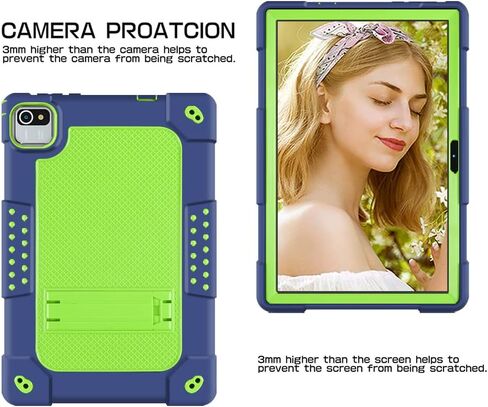 for ZZB 10 Inch Tablet Case,for MB1001 10.1 Tablet Case Kids Friendly Shockproof Shoulder Strap Shell for CZZ/Okaysea 10.1/HAPPYBE/ANYLAKE/Freeski OLEXEX Bestski/Velorim Tablet (Navy/Green) in Saudi Arabia