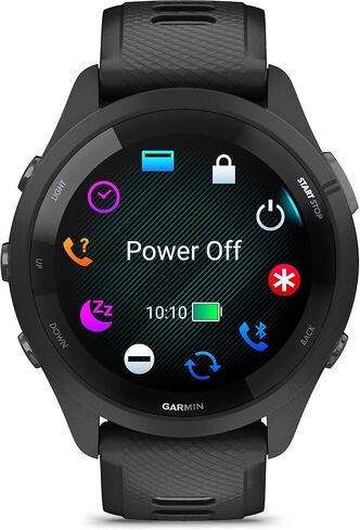 Garmin Forerunner 265 Running Smartwatch ، شاشة AMOLED الملونة ، مقاييس التدريب ورؤى الاسترداد ، باللونين الأسود والمسحوق الرمادي (متجدد) in Kuwait