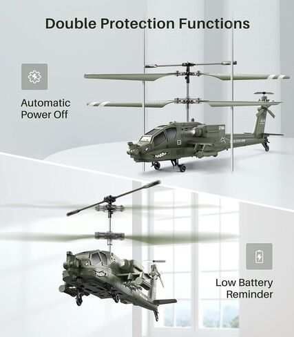 SYMA Remote Control Helicopter with 4*Spare Blades, 1* USB Cable, 1*Screwdriver, 2.4GHz RC Army Helicopter Ideal Gift for Kids Beginners in Saudi Arabia