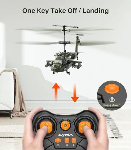 SYMA Remote Control Helicopter with 4*Spare Blades, 1* USB Cable, 1*Screwdriver, 2.4GHz RC Army Helicopter Ideal Gift for Kids Beginners in Saudi Arabia