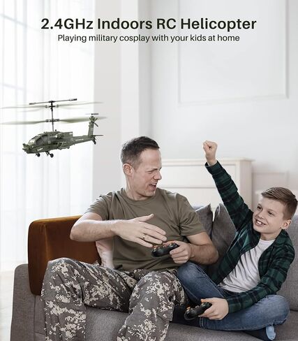 SYMA Remote Control Helicopter with 4*Spare Blades, 1* USB Cable, 1*Screwdriver, 2.4GHz RC Army Helicopter Ideal Gift for Kids Beginners in Saudi Arabia