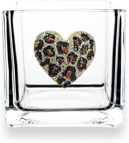 THE QUEENS' JEWELS Snowflake Jeweled 4x4 Candle Holder Vase - Unique Gift for Women, Birthday, Cute, Fun, Cocktail, Queen, Not Painted, Decorated, Bling, Bedazzled, Rhinestone in Kuwait