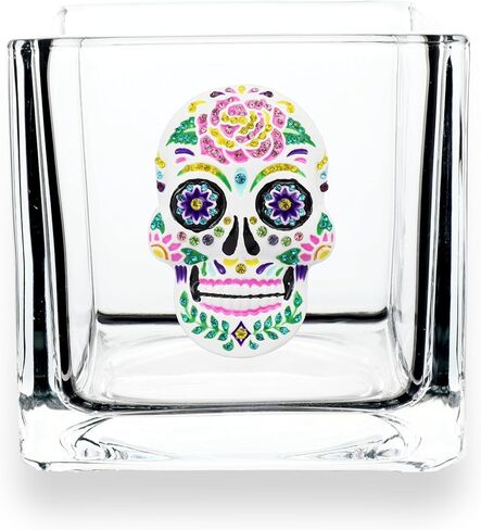 THE QUEENS' JEWELS Snowflake Jeweled 4x4 Candle Holder Vase - Unique Gift for Women, Birthday, Cute, Fun, Cocktail, Queen, Not Painted, Decorated, Bling, Bedazzled, Rhinestone in Kuwait