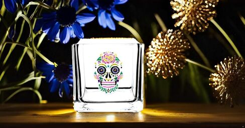 THE QUEENS' JEWELS Snowflake Jeweled 4x4 Candle Holder Vase - Unique Gift for Women, Birthday, Cute, Fun, Cocktail, Queen, Not Painted, Decorated, Bling, Bedazzled, Rhinestone in Kuwait