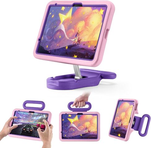 حالة الأطفال لـ iPad (A16) 11/10 Gen 10.9 '' 2025/2022 ، حالة مقبض مقبض الصدمات ، حالة مقاومة للطفل صديقة للطفل لـ iPad Air 11 Inch (2025) M3/M2 ، حامل قابل للتعديل للتصوير والمناظر الطبيعية (الوردي) in Kuwait