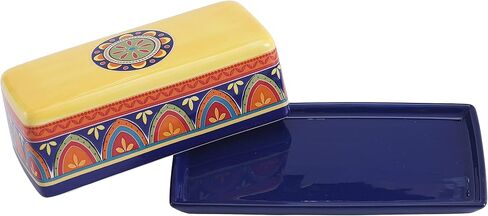 Bico Red Spring Bird Ceramic Butter Dish with Lid, Butter Keeper for Counter, Kitchen, Dishwasher Safe in Kuwait