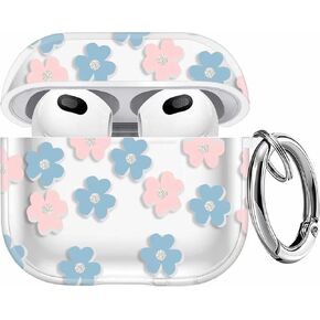 Airpods Pro Case (2019) Casebuds Case Cover Cover Skin مع إكسسوارات AirPods الخاصة بسلسلة المفاتيح المتوافقة مع حالة شحن AirPods 3 (الوردي) in Kuwait