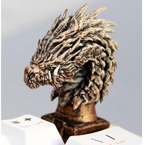 Artisan Keycaps - Dragon Chess Resin Custom Escape Handmade Keycaps for Mechanical Keyboard (Bone White Dragon)