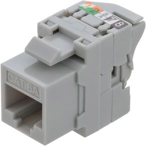 NavePoint CAT6A Unshielded Toolless Keystone Jack 25 Pack, Grey