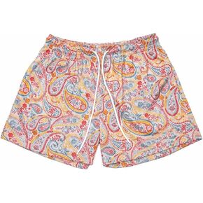 MECH-ENG Men's Paisley Shorts Mesh Graphic Bandana Print Boho Summer Beach Lightweight Drawstring Shorts
