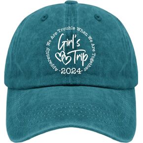 Girl's Trip 2024 Celebrate Friendship in Style Hat for Women Washed Distressed Baseball Caps Aesthetic Washed Workout Hats Breathable in Saudi Arabia