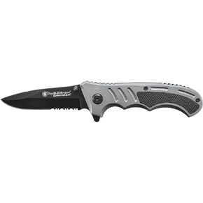 Smith & Wesson Extreme Ops CK204CP 7.7in High Carbon S.S. Folding Knife with a 3.1in Tanto Blade and Aluminum Handle for Outdoor, Tactical, Survival and EDC,Black