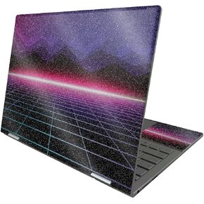 MightySkins Glossy Glitter Skin Compatible with HP Envy x360 13" (2022) - Synthwave | Protective, Durable High-Gloss Glitter Finish | Easy to Apply, Remove, and Change Styles | Made in The USA