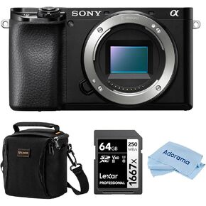 Sony Alpha a6100 Mirrorless Camera, Bundle with 64GB SDXC Memory Card and Shoulder Bag