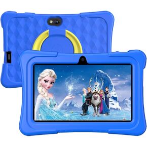 Kids Tablet, 7 inch Android 15 Tablet for Kids, 8GB+32GB 1TB Expand, Quad-Core Toddler Tablets with Shockproof Case, BT 5.0, WiFi 5, Parental Control, 2MP+2MP Dual Camera, Games (Blue)