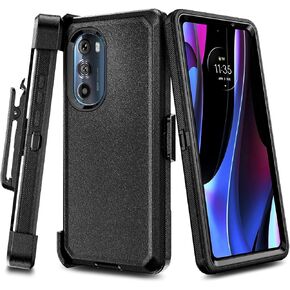 Designed for Motorola Moto G 5G 2022 Phone Case, Belt Clip Holster [16FT Military Grade Drop Tested] Full-Body Protective Heavy Duty Protection 3 Layers Hybrid Shockproof Rugged Case (Black)