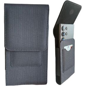 Cell Phone Holster Case with Belt Clip Loops Card Holder for Galaxy A15 5G, A16 5G A35 A25 S25 Ultra S25 Plus S24 Fe S20 Fe Note 20 Moto Edge 2024, Edge Plus 2023 OnePlus Nord N20 5G Blu Bold K50 (L)