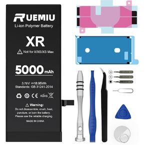 5000mAh Battery for iPhone XR,Upgraded High Capacity fit for iPhone XR A2105 A1984 A2107 A2108 A2106 with Complete Repair Tool Kits