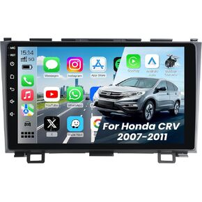 Car Radio Stereo for Honda CRV 2007-2011: Upgrade 2+64G 5GWiFi 9" 1280 * 800 HD Touch Screen Head Unit - Wireless CarPlay Andriod Auto Bluetooth RDS FM GPS Mirror Link Backup Camera SWC Mic