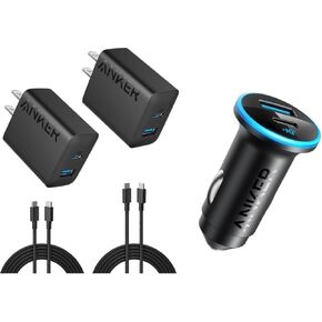 Anker 2-Pack USB C Charger with USB C Car Charger