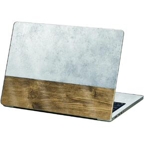 MightySkins Glossy Glitter Skin Compatible with Apple MacBook Air 13.6" M2 (2022) - Concrete Wood | Protective, Durable High-Gloss Glitter Finish | Easy to Apply and Change Styles | Made in The USA