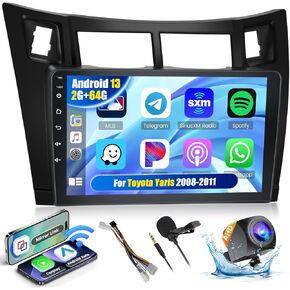 Android Car Stereo for Toyota Yaris 2008 2009 2010 2011 with CarPlay Android Auto 26UI 2GB+64GB
