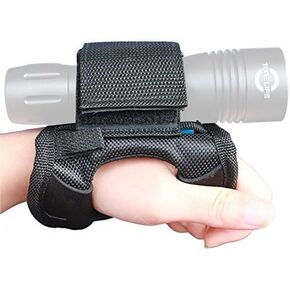 Tonelife Universal Soft Goodman Handle Nylon Hand and Arm Strap Adjustable Soft Hand Mount with Magic Tape and Max Diameter 4cm for Led Flashlight Dive Lights Diving Torch (Without Torch)