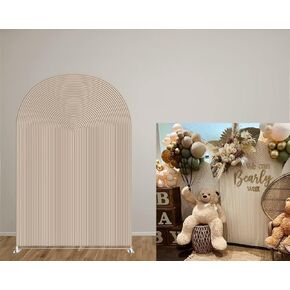 Beige تموجات 7 قدم القوس أغطية القوس للحفلات ذات الوجه المزدوج اللون البيج المقوسة مقوسة الأغطية الخلفية يغطي استحمام الطفل حفل زفاف حفل زفاف حفل زفاف