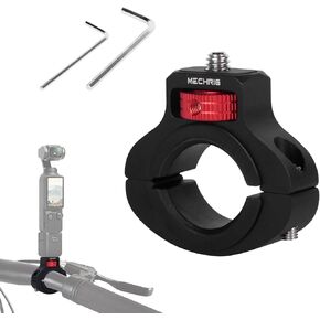 Aluminum Handlebar Mount for Gopro,Insta360,DJI Osmo,Akaso & Fill Light.360°Rotary Camera Mount w/Side Reinforcement & Anti-Reverse for Motorcycles & Bikes